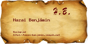 Hazai Benjámin névjegykártya