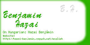 benjamin hazai business card